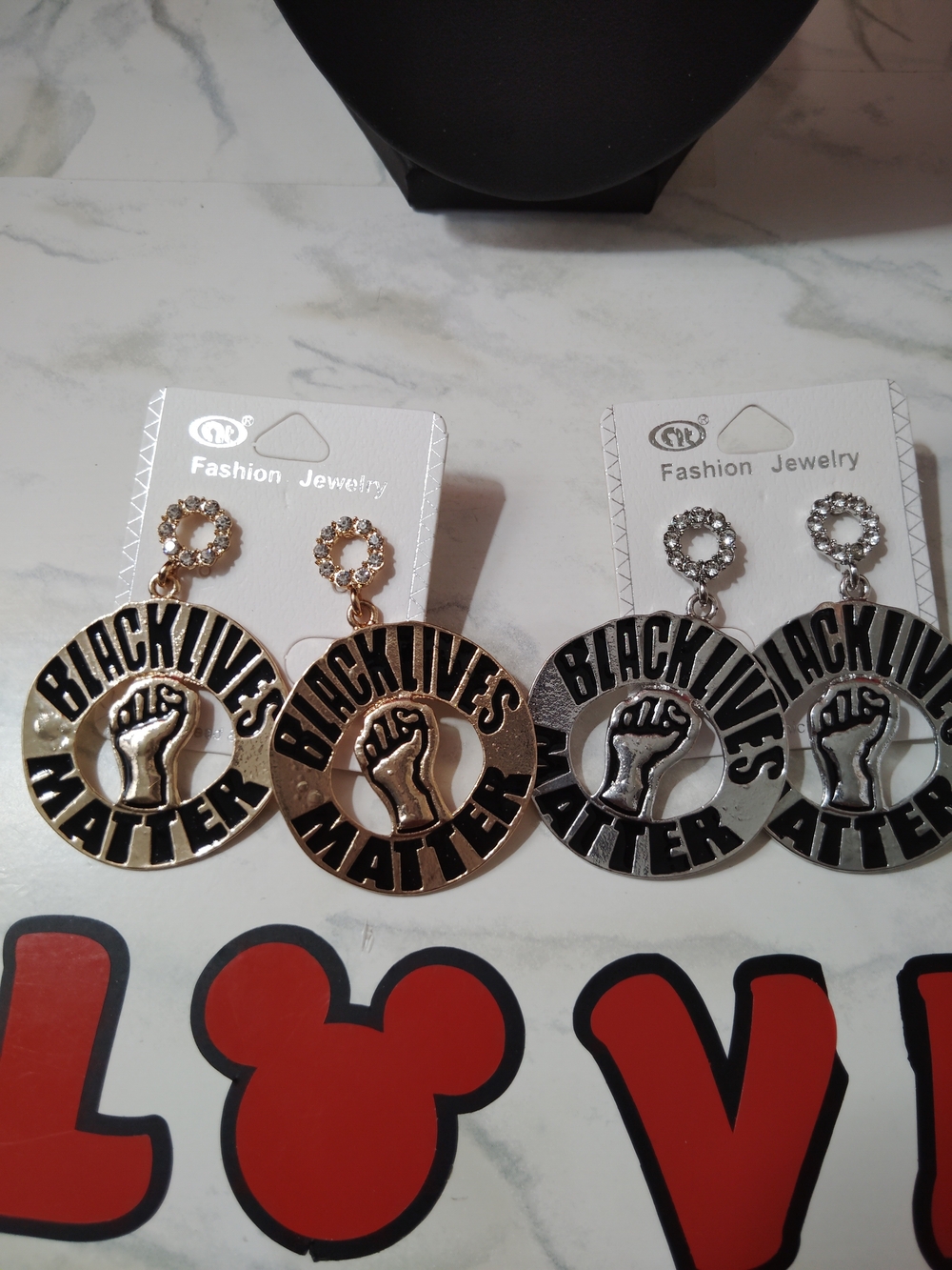 Black Lives Matter Statement Hoop Earrings - Gold and Silver
